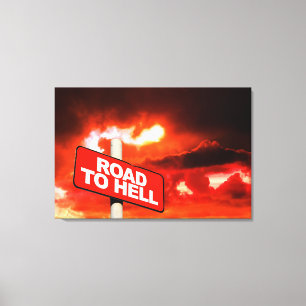 Señal de camino al infierno