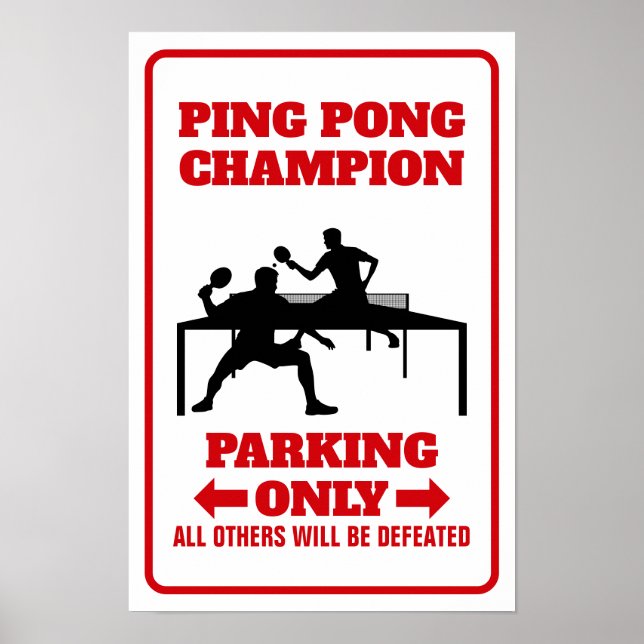 Señal de Campeón de Ping Pong, Señal de Parking de (Frente)