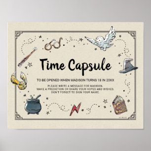 Señal de cápsula del tiempo para baby shower de HA