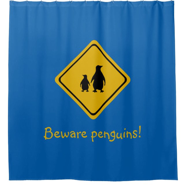 señal de carretera de pingüino - cortina de ducha (Anverso)