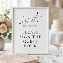 Señal de Casi Sra. Moderna Libro de Invitados Desp