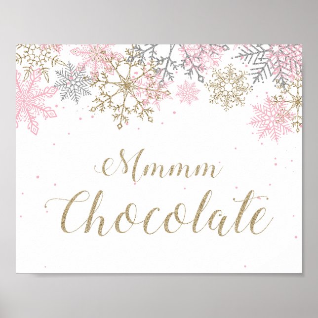 Señal de Chocolate Mmmm Onederland de Invierno (Frente)