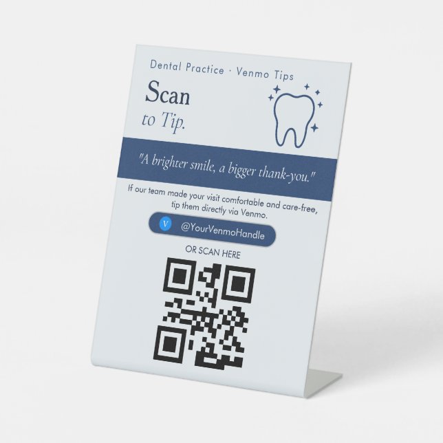 Señal de código QR de escaneo mínimo azul a propin (Anverso)