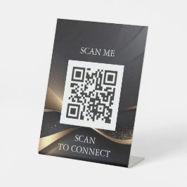 Señal de código QR de lujo | Señal de mesa Scan Me
