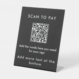 Señal de código QR de pago de escaneo de texto per