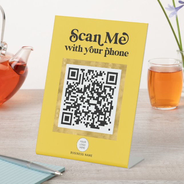 Señal de código QR de red amarillo moderna (In Situ)