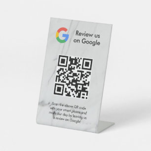 señal de código qr de reseñas de Google para mesa