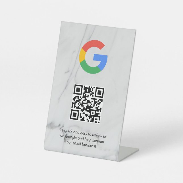 señal de código qr de reseñas de Google para mesa (Anverso)