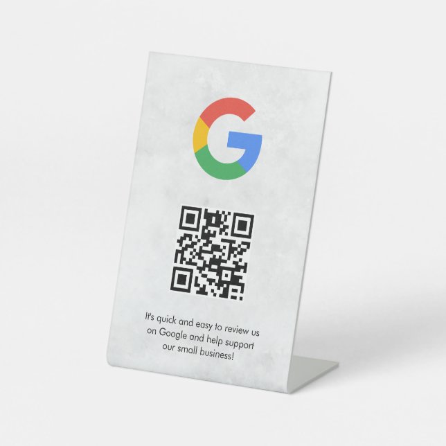 señal de código qr de reseñas de Google para mesa (Anverso)