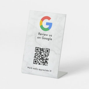 señal de código qr de reseñas de Google para mesa