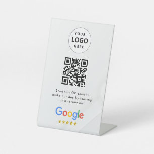 señal de código qr de reseñas de Google para mesa
