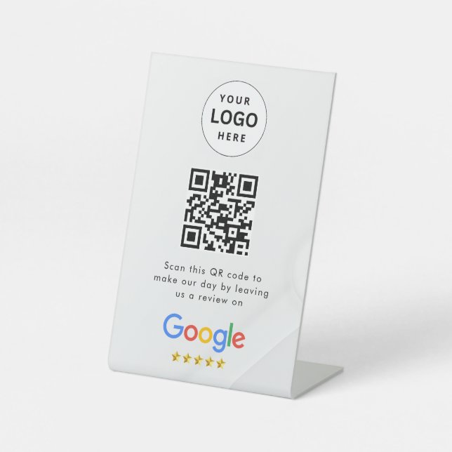 señal de código qr de reseñas de Google para mesa (Anverso)