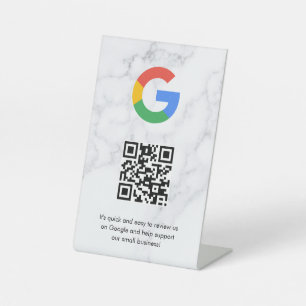 señal de código qr de reseñas de Google para mesa