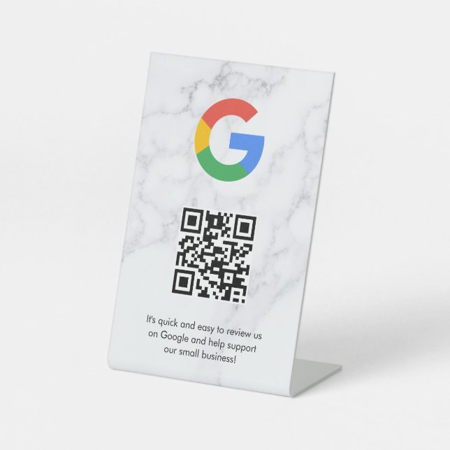señal de código qr de reseñas de Google para mesa (Anverso)