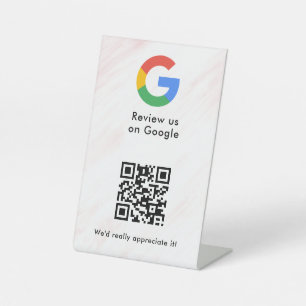 señal de código qr de reseñas de Google para mesa