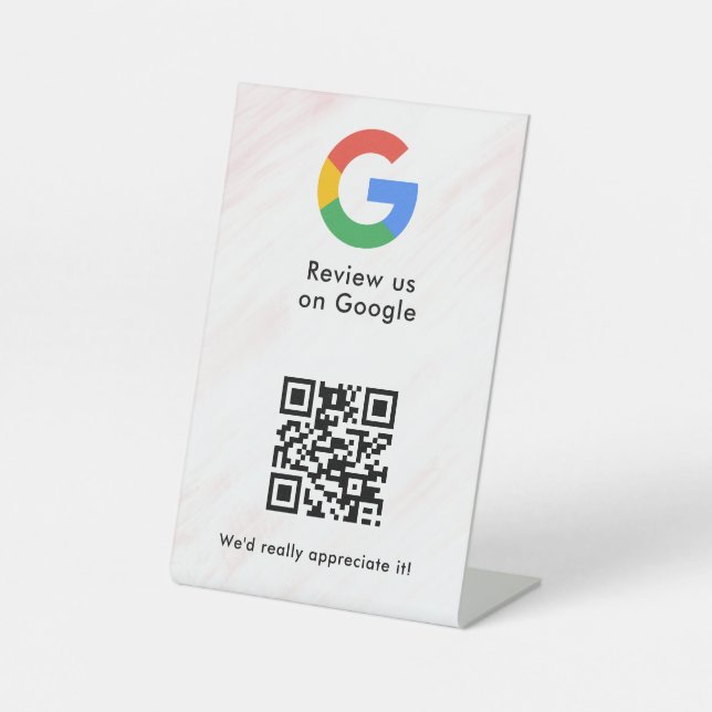 señal de código qr de reseñas de Google para mesa (Anverso)