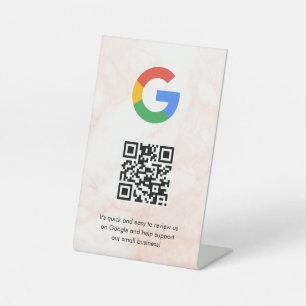 señal de código qr de reseñas de Google para mesa