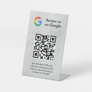 señal de código qr de reseñas de Google para mesa