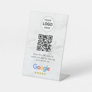 señal de código qr de reseñas de Google para mesa