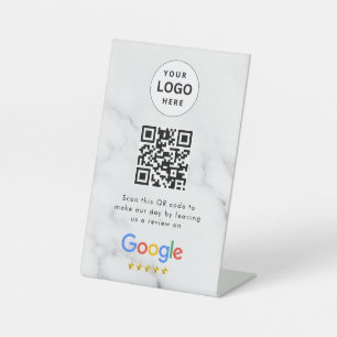 señal de código qr de reseñas de Google para mesa