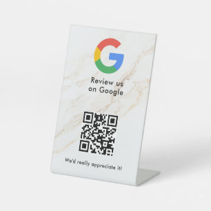 señal de código qr de reseñas de Google para mesa