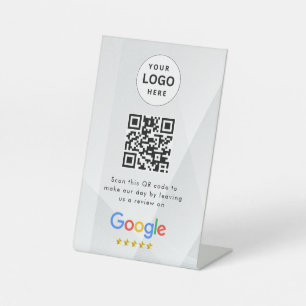 señal de código qr de reseñas de Google para mesa
