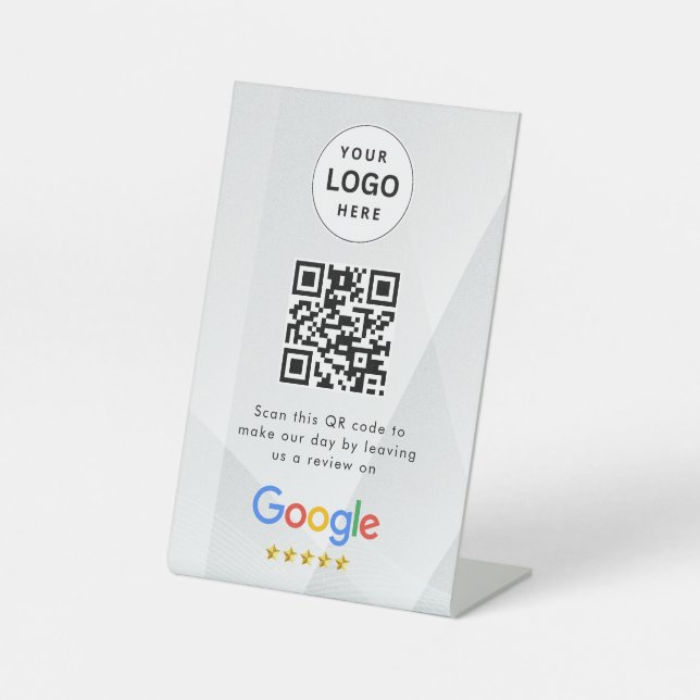 señal de código qr de reseñas de Google para mesa (Anverso)