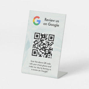 señal de código qr de reseñas de Google para mesa