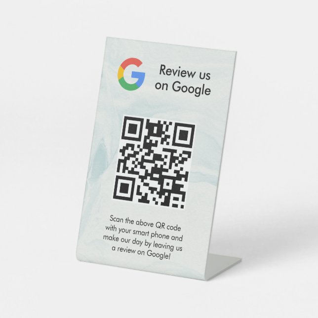 señal de código qr de reseñas de Google para mesa (Anverso)