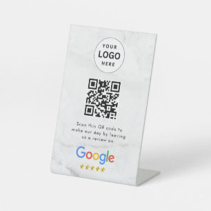 señal de código qr de reseñas de Google para mesa
