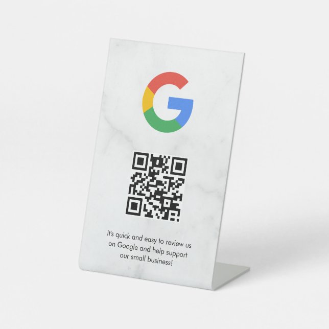señal de código qr de reseñas de Google para mesa (Anverso)