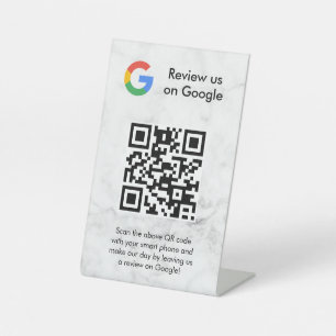 señal de código qr de reseñas de Google para mesa