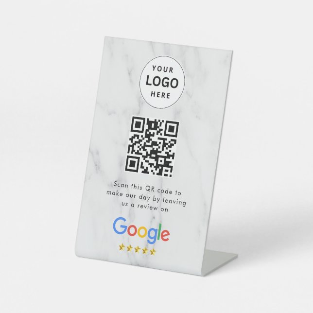 señal de código qr de reseñas de Google para mesa (Anverso)