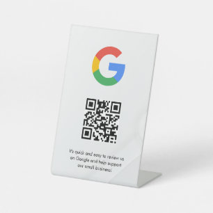 señal de código qr de reseñas de Google para mesa