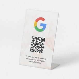 señal de código qr de reseñas de Google para mesa