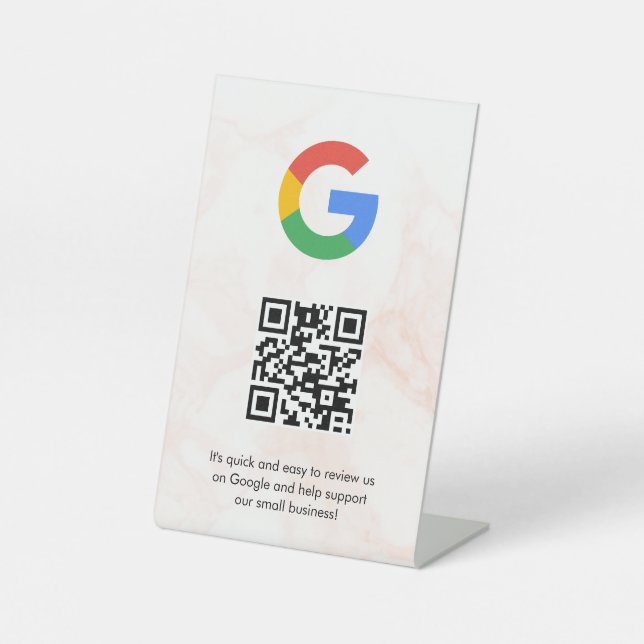 señal de código qr de reseñas de Google para mesa (Anverso)