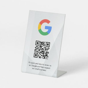 señal de código qr de reseñas de Google para mesa
