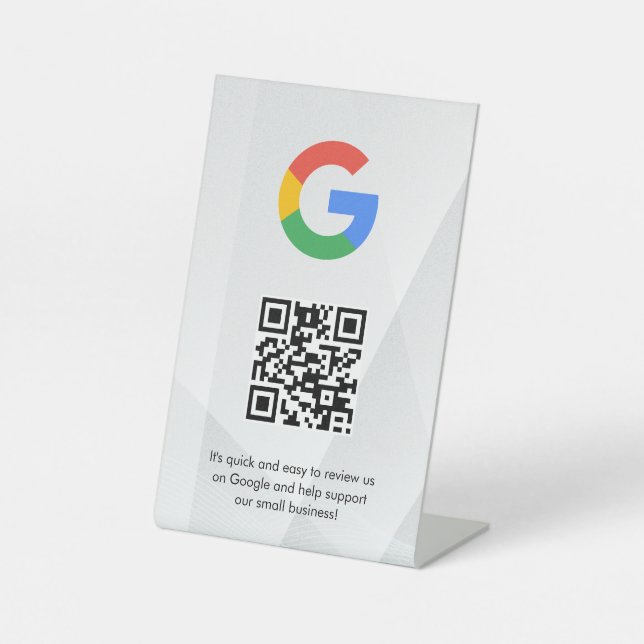 señal de código qr de reseñas de Google para mesa (Anverso)