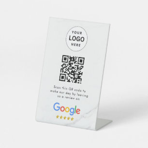 señal de código qr de reseñas de Google para mesa