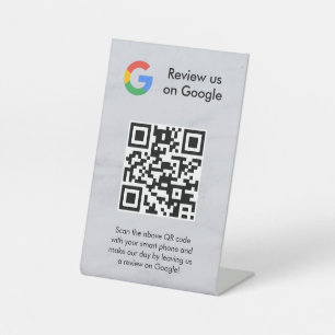 señal de código qr de reseñas de Google para mesa