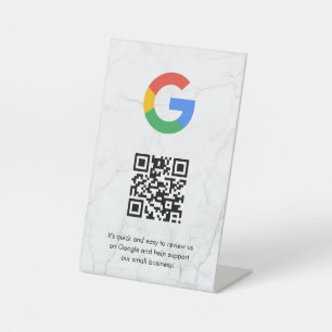 señal de código qr de reseñas de Google para mesa