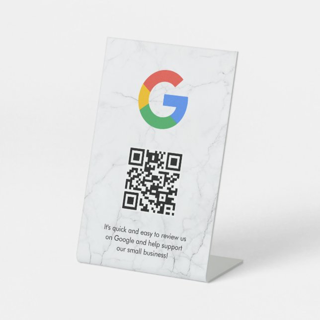 señal de código qr de reseñas de Google para mesa (Anverso)