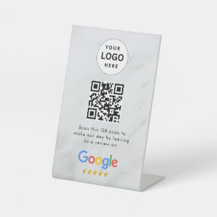 señal de código qr de reseñas de Google para mesa