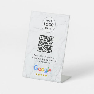 señal de código qr de reseñas de Google para mesa