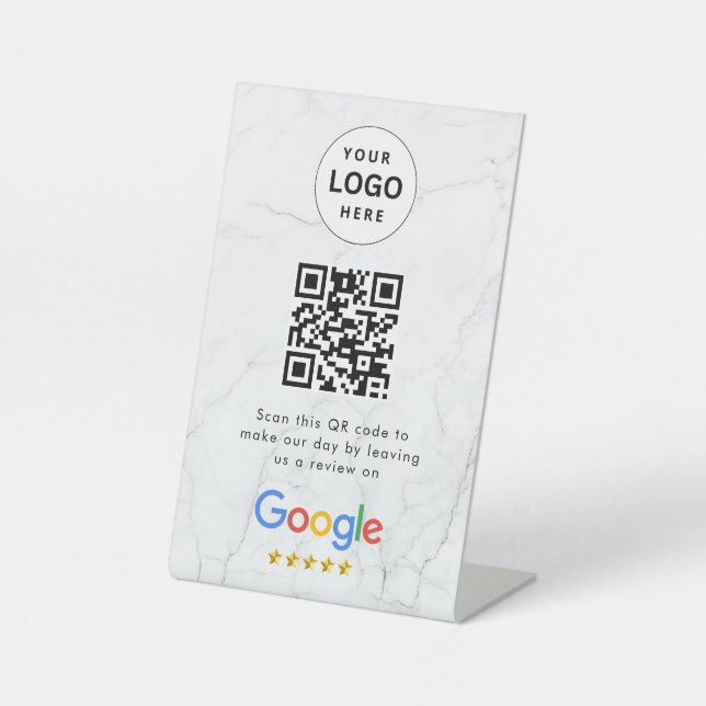 señal de código qr de reseñas de Google para mesa (Anverso)