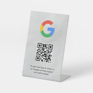 señal de código qr de reseñas de Google para mesa