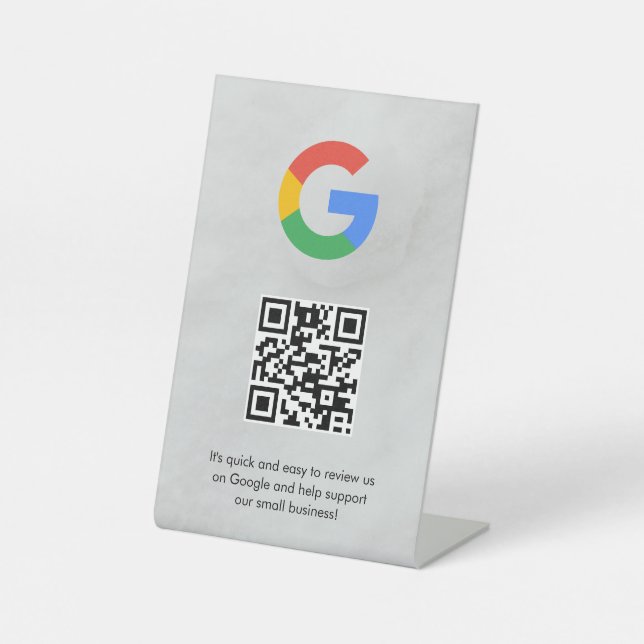 señal de código qr de reseñas de Google para mesa (Anverso)