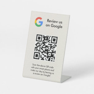 señal de código qr de reseñas de Google para mesa