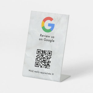 señal de código qr de reseñas de Google para mesa