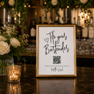 Señal de Código QR para Dar Propina a su Barman